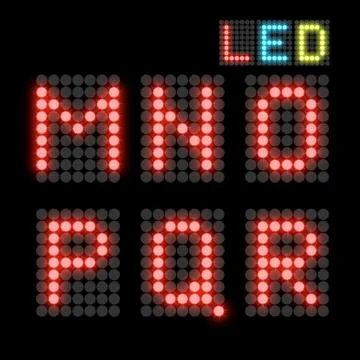 LED font Stock Illustration