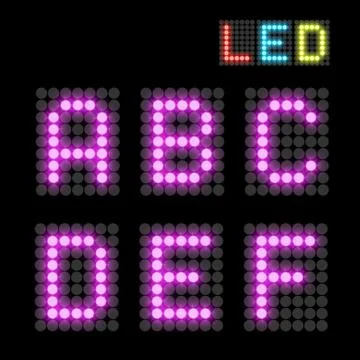 LED font Stock Illustration