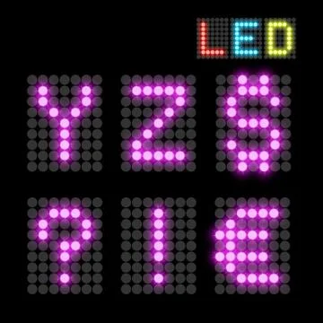 LED font Stock Illustration