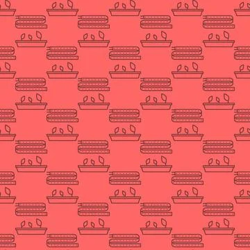 LED Grow Light Strip vector red outline seamless pattern Stock Illustration