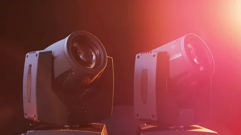 LED Head Spots Moving and Giving White Light Stock Footage 71716241