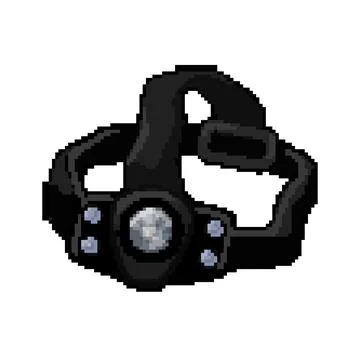 Led headlamp flashlight pixel art vector illustration Stock Illustration
