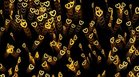 LED hearts upflow gold Stock Footage 10702853