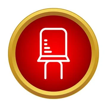 Led icon in red circle with golden border 스톡 일러스트