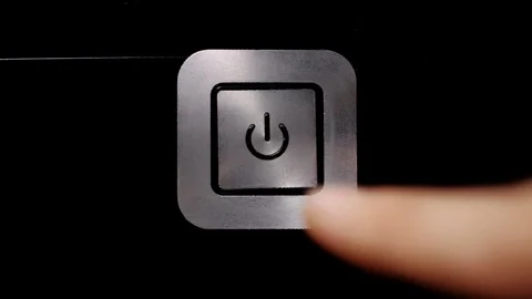 LED illuminated power on and off button Video stock 102657361