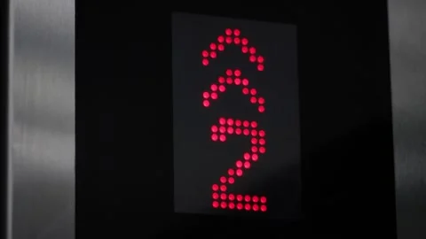 Led indicator board in lift cage Video stock 130874089
