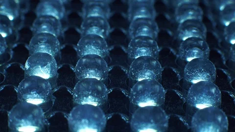 LED lamp bulbs switching light on off, macro closeup shot. Background. Electric Vidéo 129486980