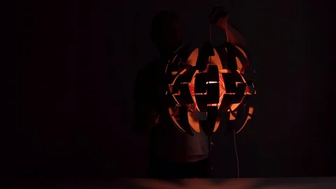 LED Lamp on a dark background changes color Stock Footage 102789691