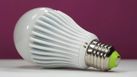 LED lamp with E27 base, zoom-in video Stock Footage 342142476