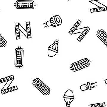 Led Lamp Equipment Vector Seamless Pattern イラスト素材