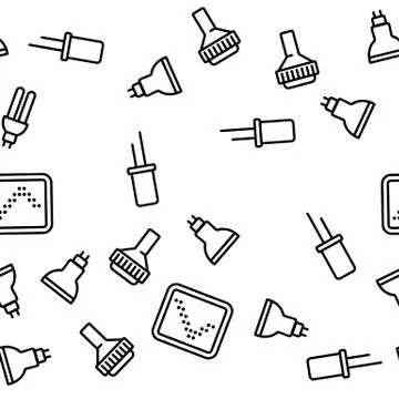 Led Lamp Equipment Vector Seamless Pattern Stockillustratie