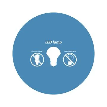 LED Lamp Icon Vector flat design style Stock Illustration