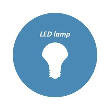 LED Lamp Icon Vector flat design style Stock Illustration