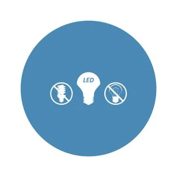 LED Lamp Icon Vector flat design style Stock Illustration