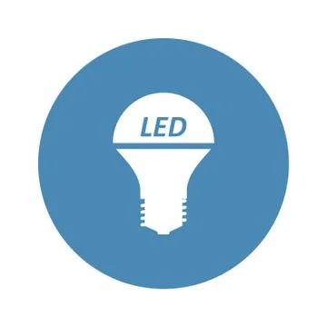 LED Lamp Icon Vector flat design style Stock Illustration