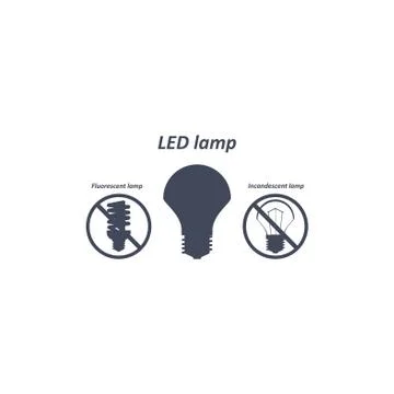 LED Lamp Icon Vector flat design style Stock Illustration