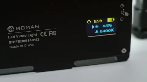 LED lamp with internal rechargeable battery of the Moman brand. Video stock 128185118