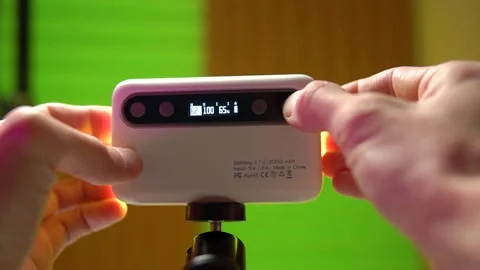 A LED lamp for video shooting. Video shooting equipment Stock Footage 237092197