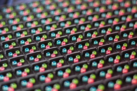 LED lamps in electronics. Stock Photos