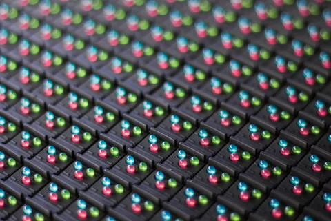 LED lamps in electronics. Stock Photos