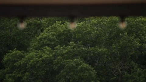 LED lantern bulb string lights with black wire for party yard patio Stock-Footage 73668817