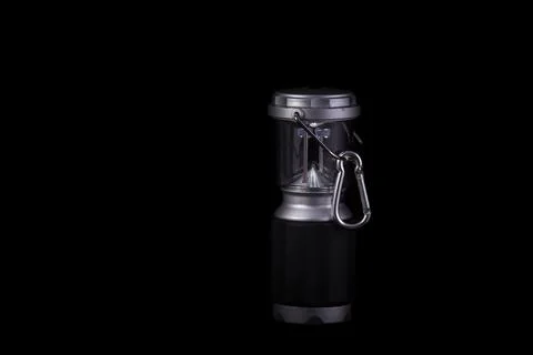 LED lantern isolated on a black background Foto stock