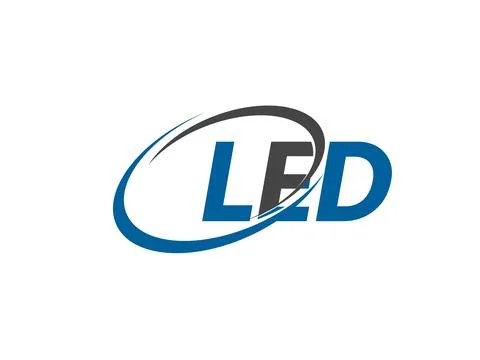 LED letter creative modern elegant swoosh logo design Stock Illustration