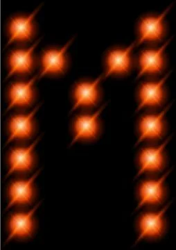 LED letters. Ilustración de archivo