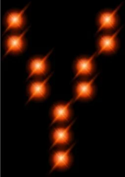 LED letters. Ilustración de archivo