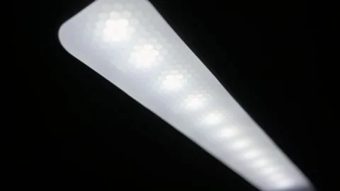 LED Light Bar with Honeycomb Diffuser Glowing in Darkness Video stock 324822128