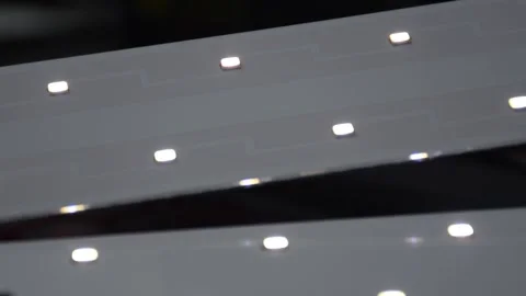 LED Light Bars Turned On, Glowing LED Light Strips, Illuminated LED Bars, Bright Stock Footage 312071887