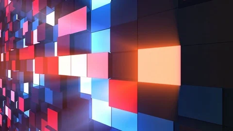 LED Light Block illumination Wall Stock Footage 83375126