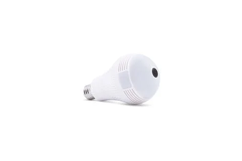 LED light with built-in camera can view images online with the app on white.. Stock-Fotos
