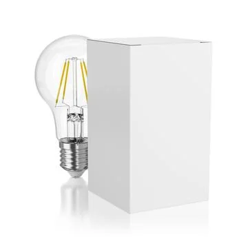 LED light bulb with blank paper package isolated. Stock Illustration