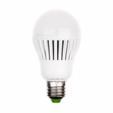 LED light bulb with e27 socket on white Stock Photos