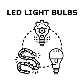 Led light bulb electricity innovation concept vector Stock Illustration