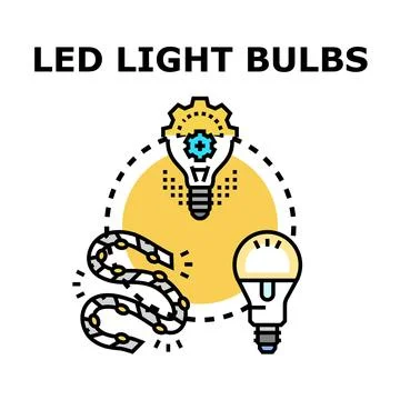 Led light bulb electricity innovation concept vector Stock Illustration