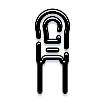 Led light bulb electronic component icon design Stock Illustration