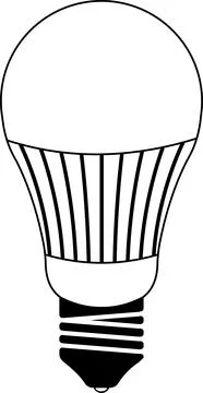 Led light bulb, energy saving light bulb led glass Stock Illustration
