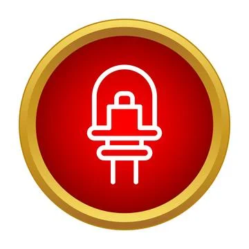 Led light bulb icon red button symbol Ilustración de archivo