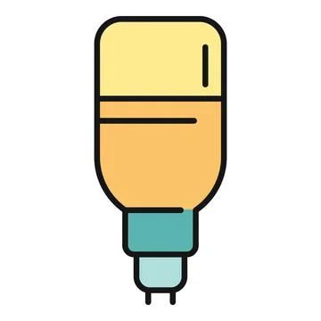 Led light bulb minimal flat design icon Stock Illustration