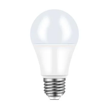 LED light bulb mockup with screw base vector 3d model isolated white backgr.. Stock Illustration