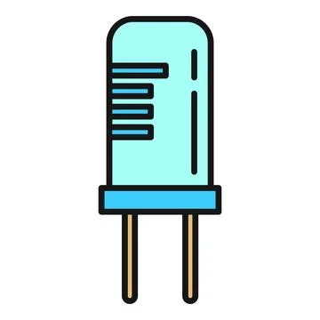 Led light bulb semiconductor electronics component icon Stockillustratie