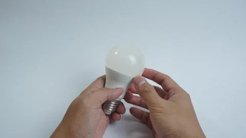 LED Light Bulb on a White Background Stock Photos