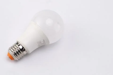 LED Light Bulb on White Background, Energy Efficient Lighting Solution, Clo.. Stock Photos
