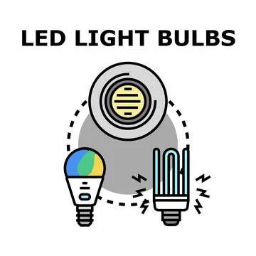 Led light bulbs icon concept vector illustration Stock Illustration