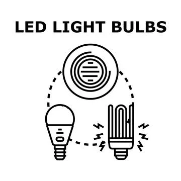 Led light bulbs icon concept vector illustration Stock Illustration