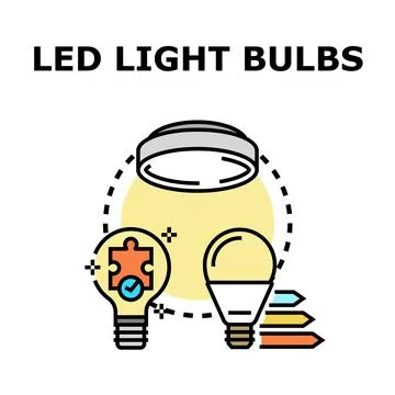 Led light bulbs lighting solution concept Stock Illustration