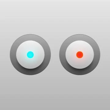 LED light buttons on gray background Stock-Illustration