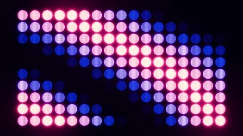 Led light circles with changing neon lighting black background creating a Stock Footage 311796018
